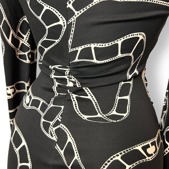 NWT DVF Diane Von Furstenburg Briony Movie Chain A-line Dress Knee Length Sz XS - Picture 5 of 11